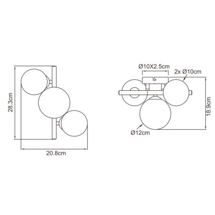 Globo - LED Bevestigde Hanglamp RIHA 3xG9/3,5W/230V