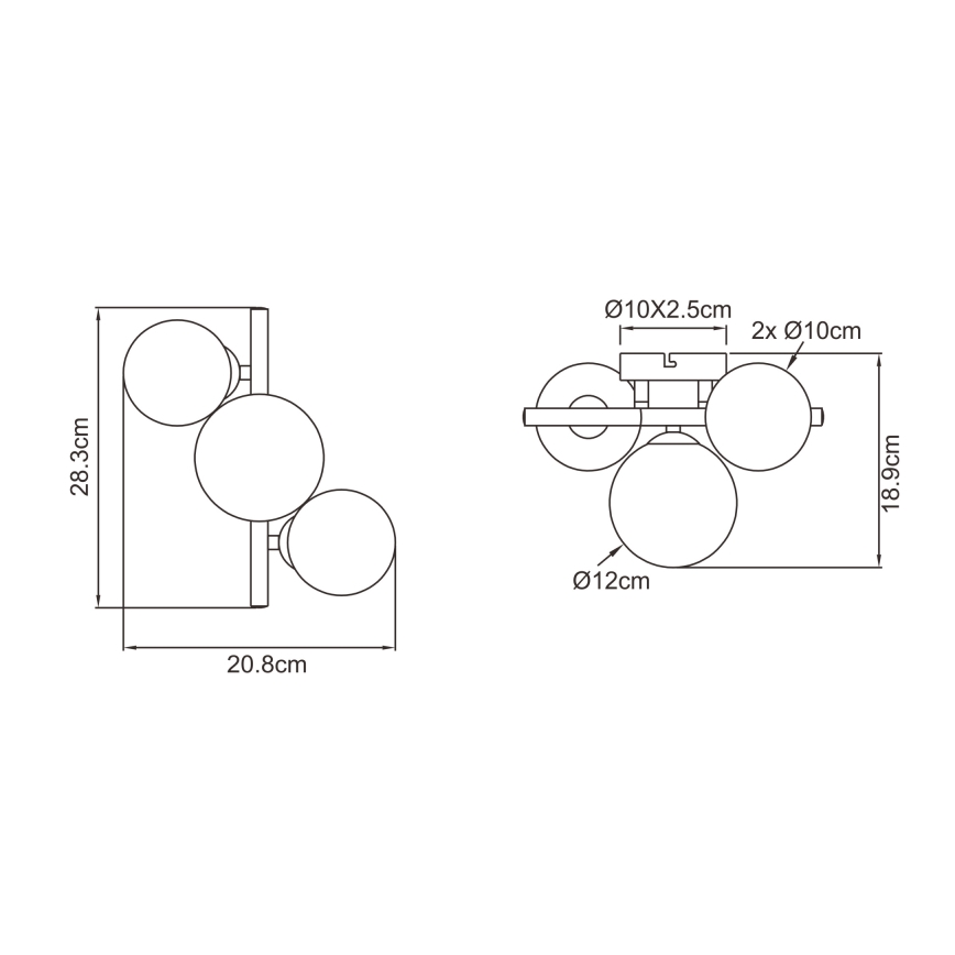 Globo - LED Bevestigde Hanglamp RIHA 3xG9/3,5W/230V