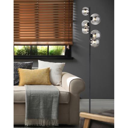 Globo - Staande LED Lamp 6xG9/3,5W/230V gerookt/zwart