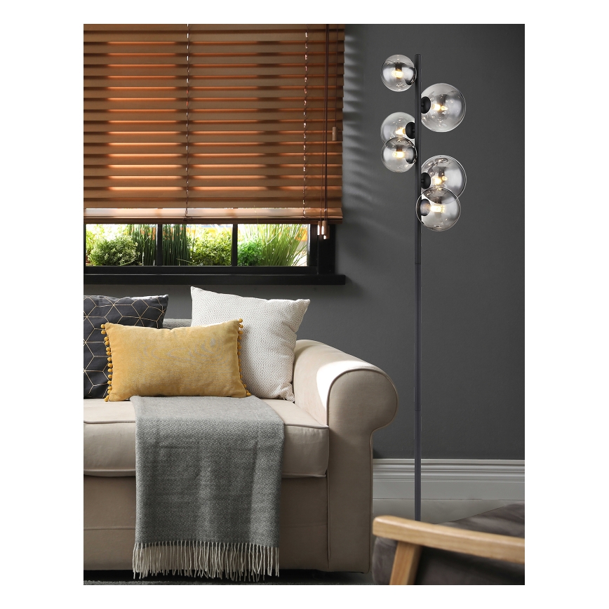 Globo - Staande LED Lamp 6xG9/3,5W/230V gerookt/zwart