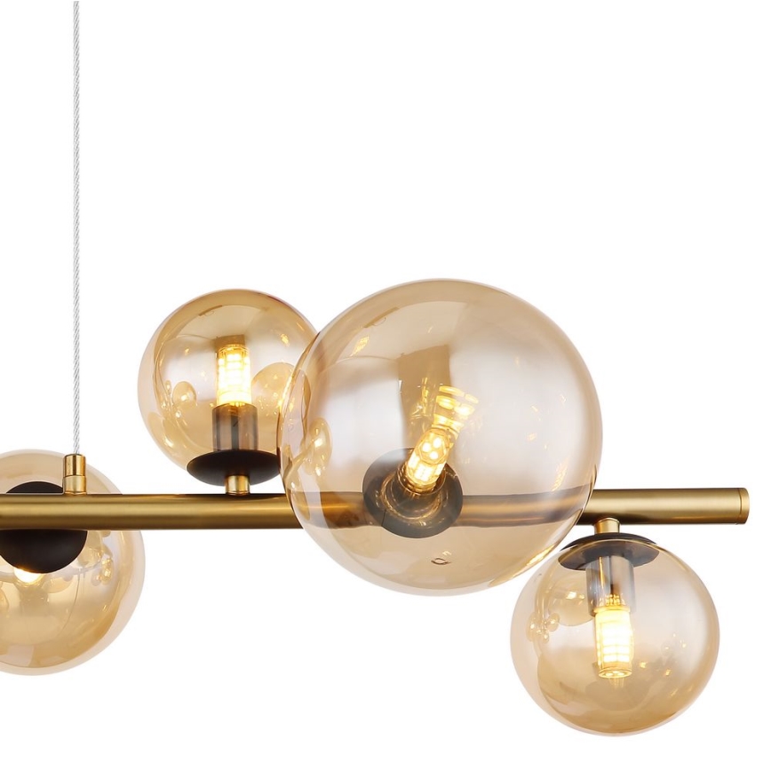 Globo - LED Hanglamp aan een koord 9xG9/3W/230V messing