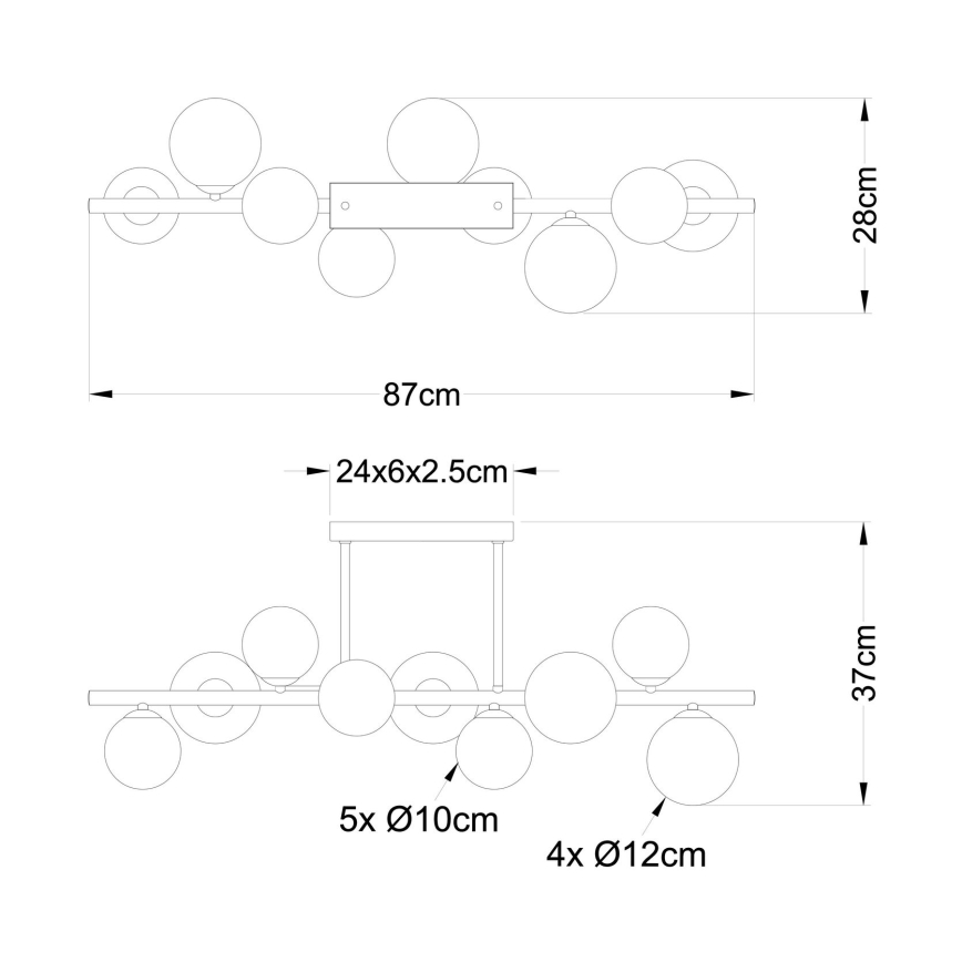 Globo - LED Hanglamp met vaste pendel 9xG9/3W/230V mat chroom