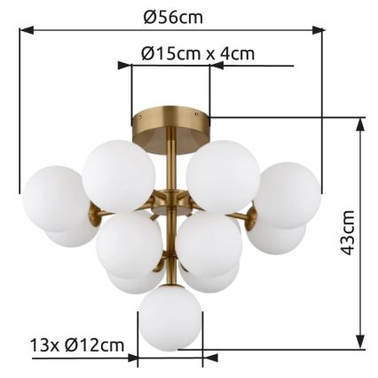 Globo - Bevestigde hanglamp 13xG9/5W/230V diameter 56 cm goud