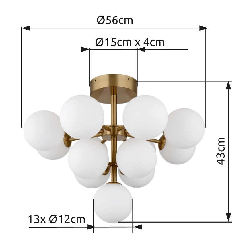 Globo - Bevestigde hanglamp 13xG9/5W/230V diameter 56 cm goud