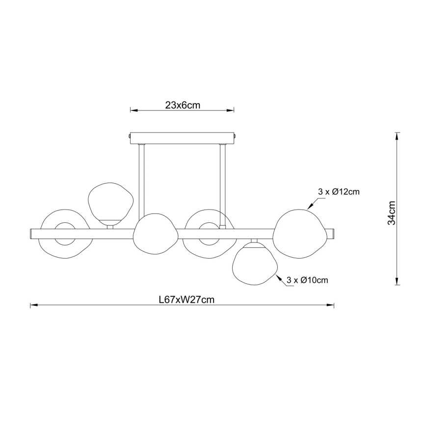 Globo - Plafondlamp 6xG9/5W/230V 27x67 cm