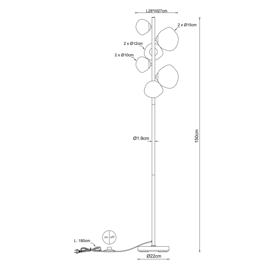Globo - Staande lamp 6xG9/5W/230V
