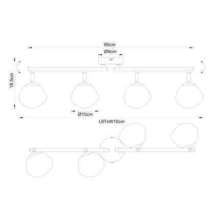 Globo - Spot orientable 4xG9/5W/230V