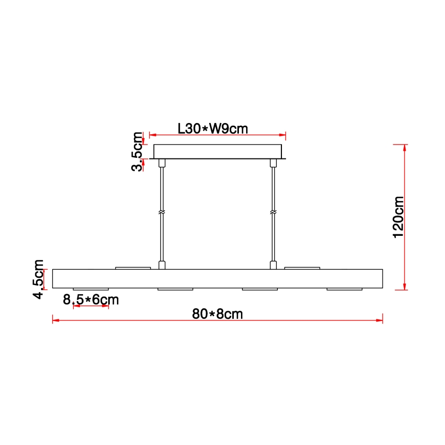 Globo - Suspension filaire 6xLED/5W/230V
