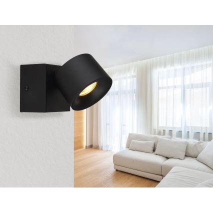 Globo - Spot mural LED/6W/230V noir