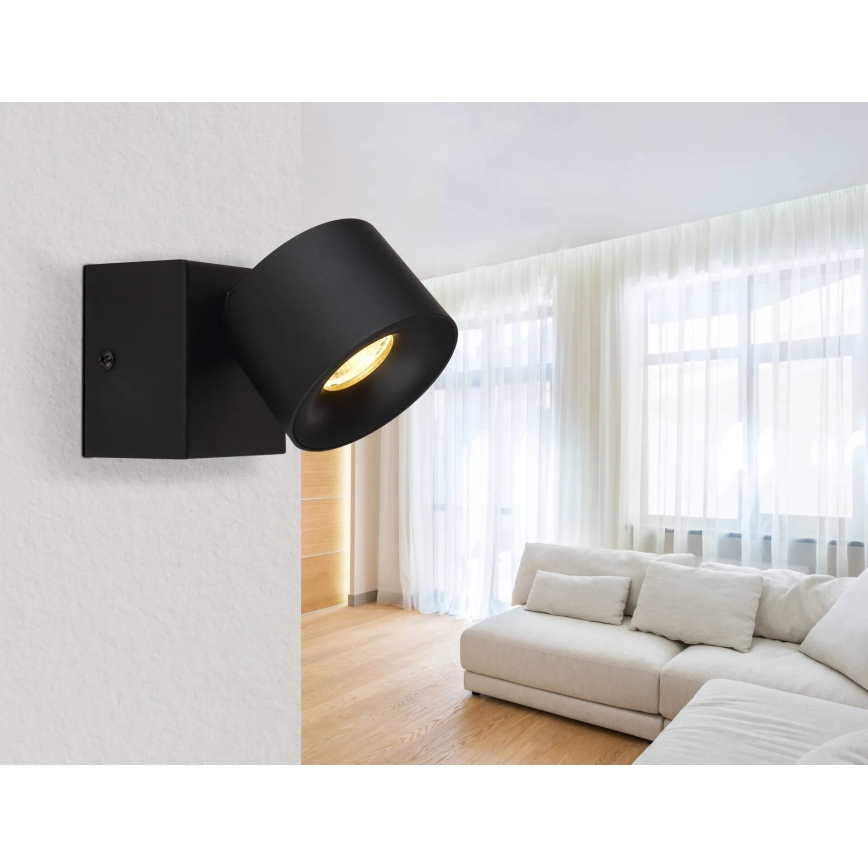 Globo - Spot mural LED/6W/230V noir