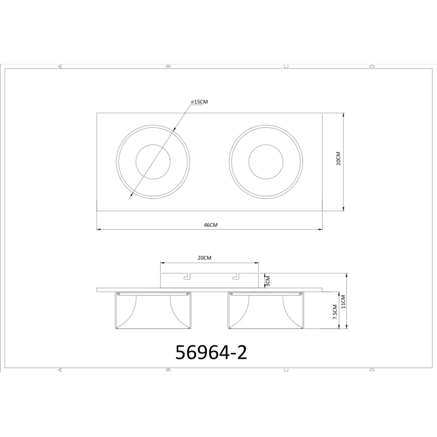 Globo - LED plafondlamp LED/24W/230V 3000K 46x20 cm messing
