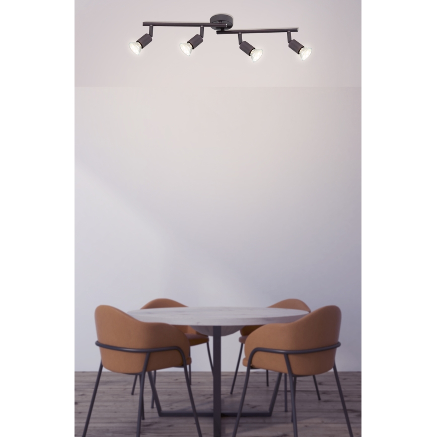 Globo - Spot LED 4xGU10/3W/230V noir