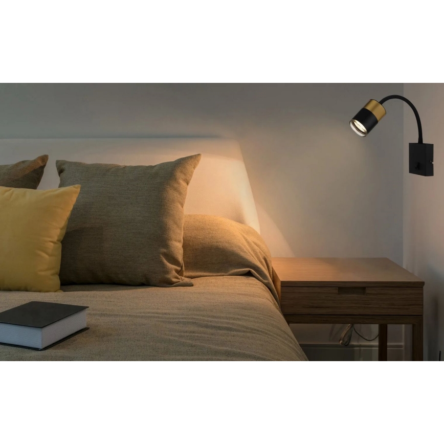 Globo - Wandspot 1xGU10/25W/230V zwart/goud