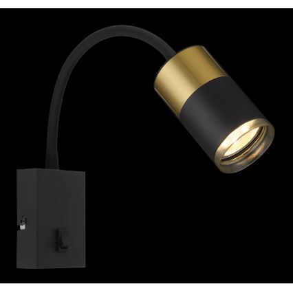 Globo - Wandspot 1xGU10/25W/230V zwart/goud