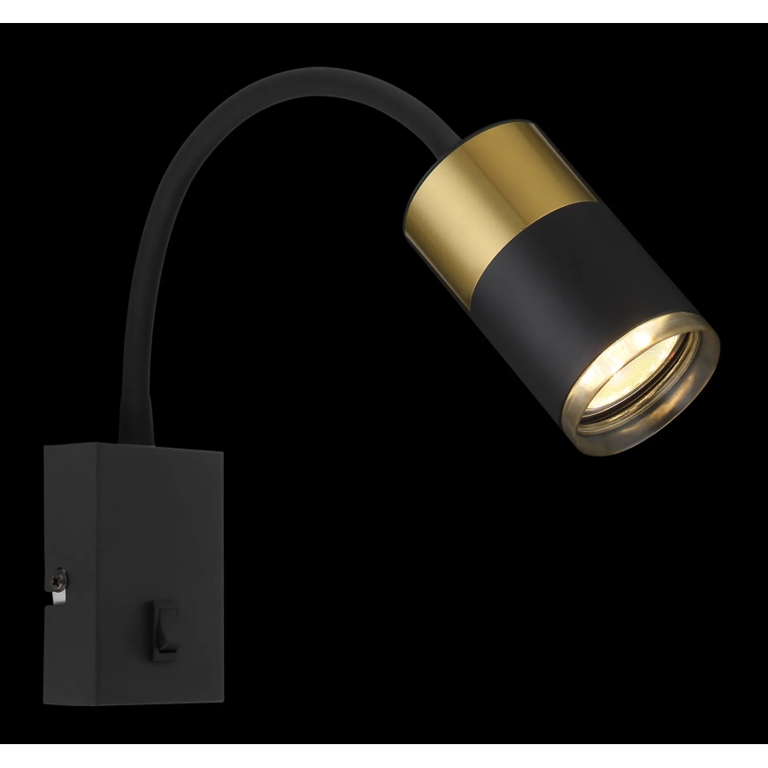 Globo - Wandspot 1xGU10/25W/230V zwart/goud