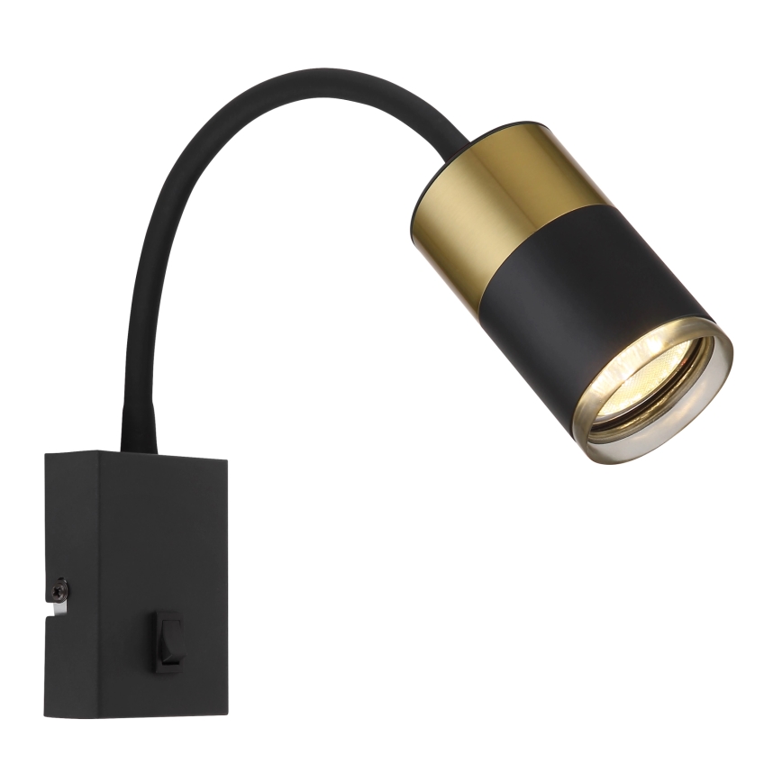 Globo - Wandspot 1xGU10/25W/230V zwart/goud