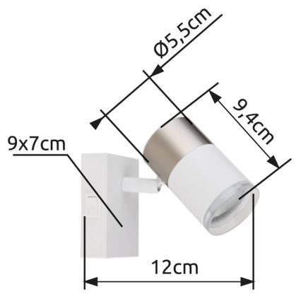 Globo - Spot mural 1xGU10/25W/230V blanc/chrome mat