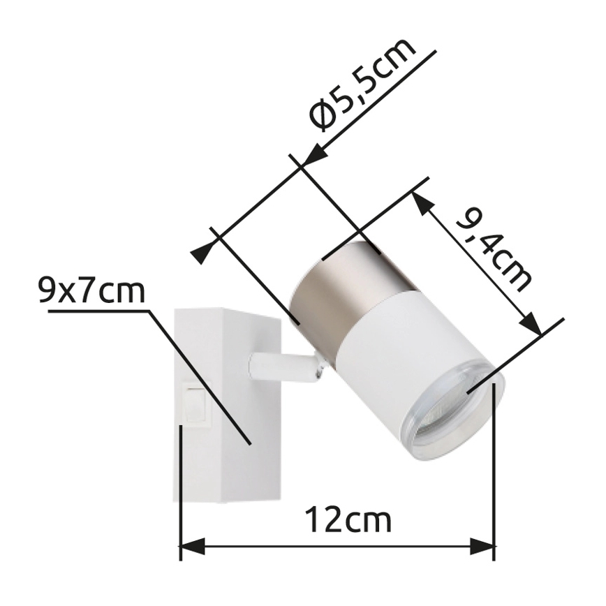Globo - Spot mural 1xGU10/25W/230V blanc/chrome mat