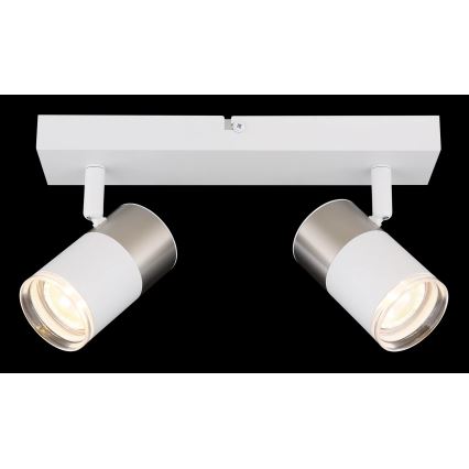 Globo - Spot 2xGU10/25W/230V wit/mat chroom