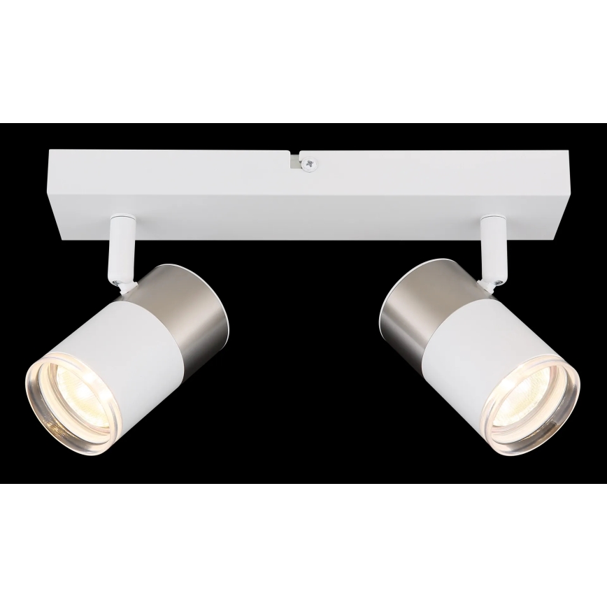 Globo - Spot 2xGU10/25W/230V wit/mat chroom