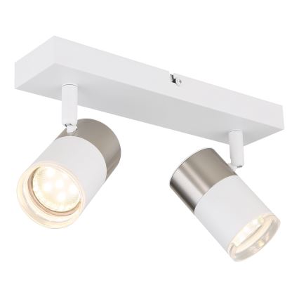 Globo - Spot 2xGU10/25W/230V wit/mat chroom