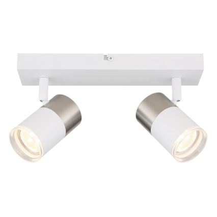 Globo - Spot 2xGU10/25W/230V wit/mat chroom