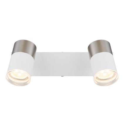 Globo - Spot 2xGU10/25W/230V wit/mat chroom