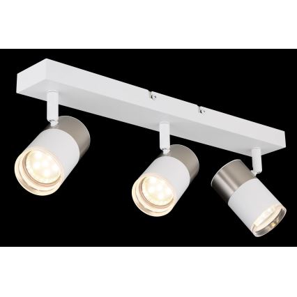 Globo - Spot 3xGU10/25W/230V blanc/chrome mat