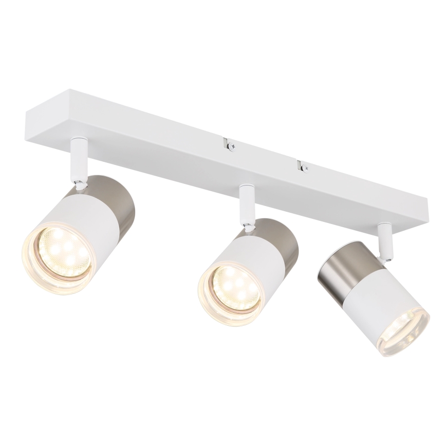 Globo - Spot 3xGU10/25W/230V blanc/chrome mat