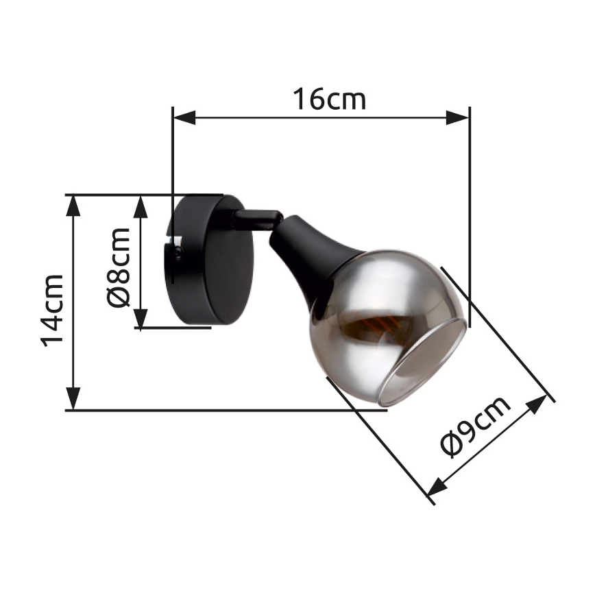 Globo - Wandspot 1xE14/40W/230V zwart
