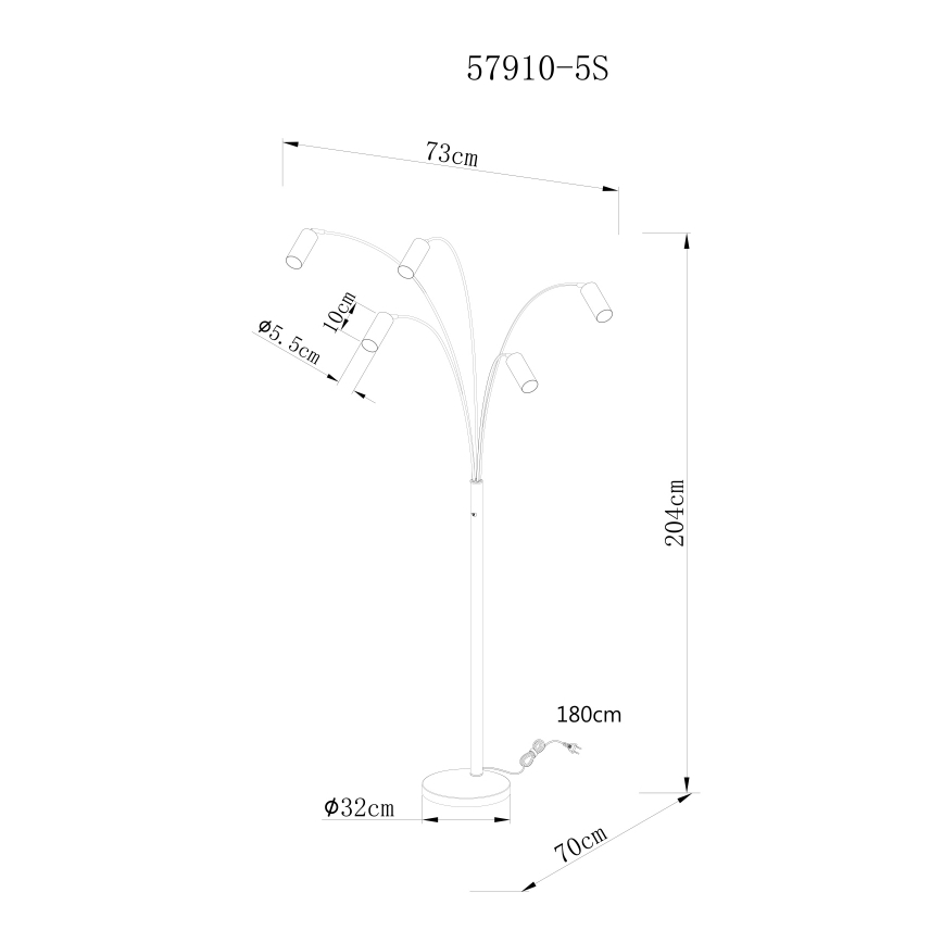 Globo - Lampadaire 5xGU10/35W/230V