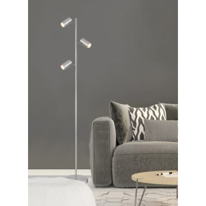 Globo - Staande Lamp 3xGU10/5W/230V mat chroom