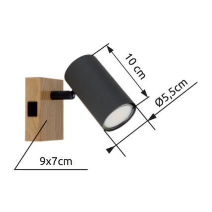 Globo - Spot mural 1xGU10/25W/230V gris/marron