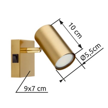 Globo - Spot mural 1xGU10/25W/230V gris/marron