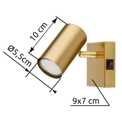 Globo - Wandspot 1xGU10/25W/230V goud