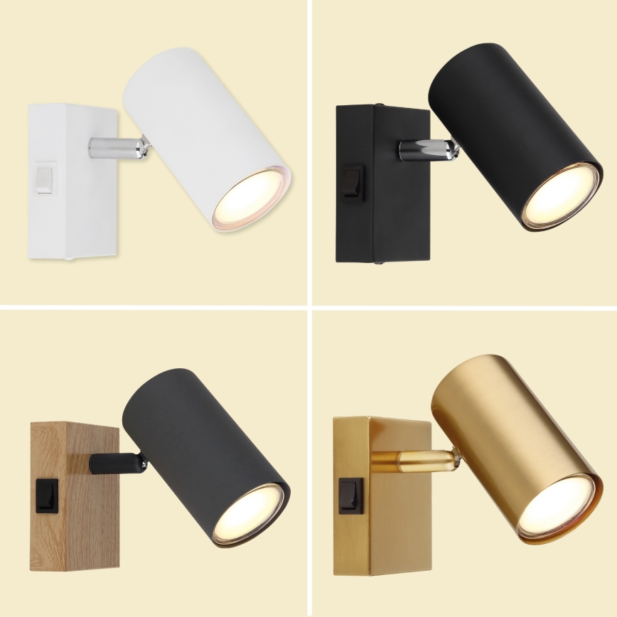 Globo - Spot mural 1xGU10/25W/230V noir/laiton