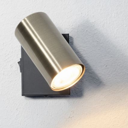 Globo - Wandspot 1xGU10/25W/230V zwart/messing