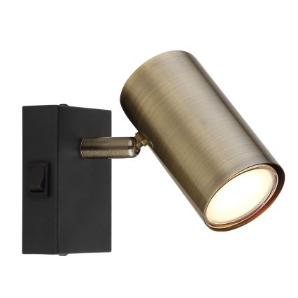 Globo - Wandspot 1xGU10/25W/230V zwart/messing