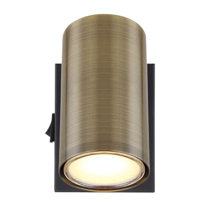 Globo - Wandspot 1xGU10/25W/230V zwart/messing