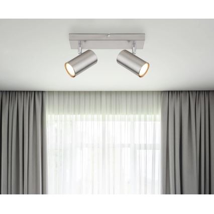 Globo - Spot 2xGU10/25W/230V mat chroom
