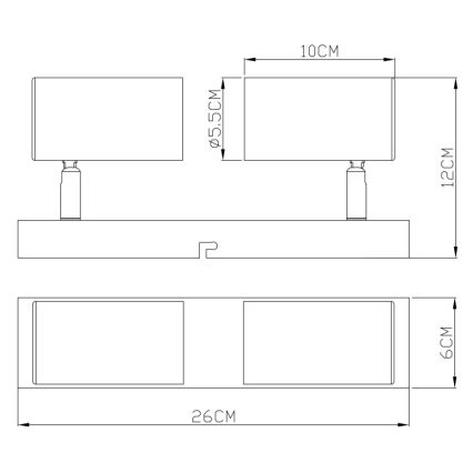 Globo - Spot 2xGU10/35W/230V gris/marron