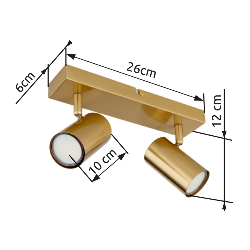 Globo - Spot 2xGU10/35W/230V goud