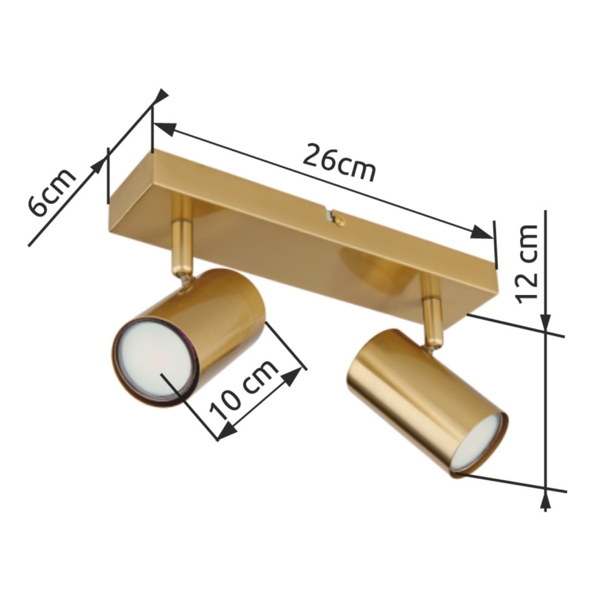 Globo - Spot 2xGU10/35W/230V goud