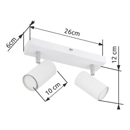 Globo - Spot 2xGU10/35W/230V blanc