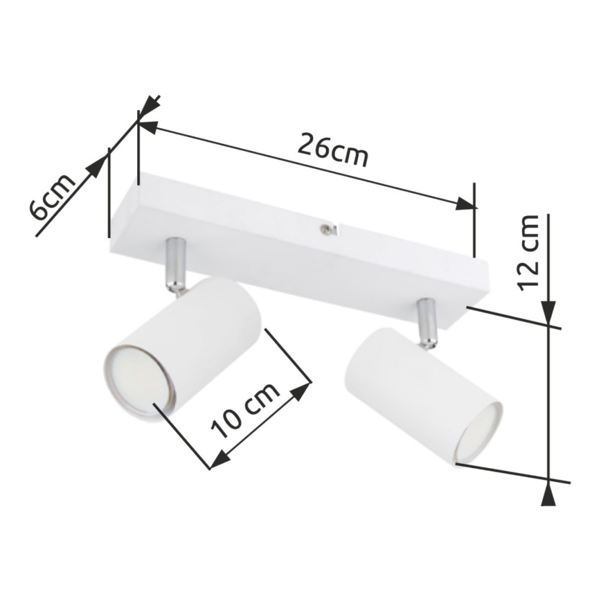 Globo - Spot 2xGU10/35W/230V blanc