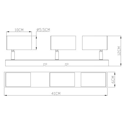 Globo - Spot  3xGU10/35W/230V zwart