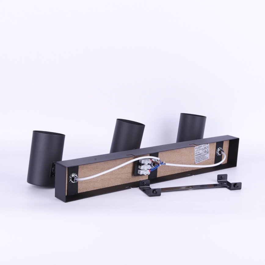 Globo - Spot 3xGU10/35W/230V zwart/bruin