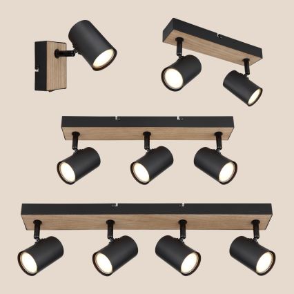 Globo - Spot 3xGU10/35W/230V zwart/bruin