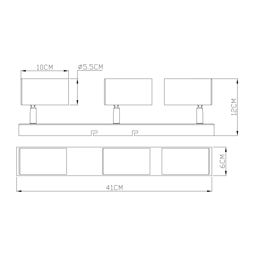 Globo - Spot  3xGU10/35W/230V zwart/messing