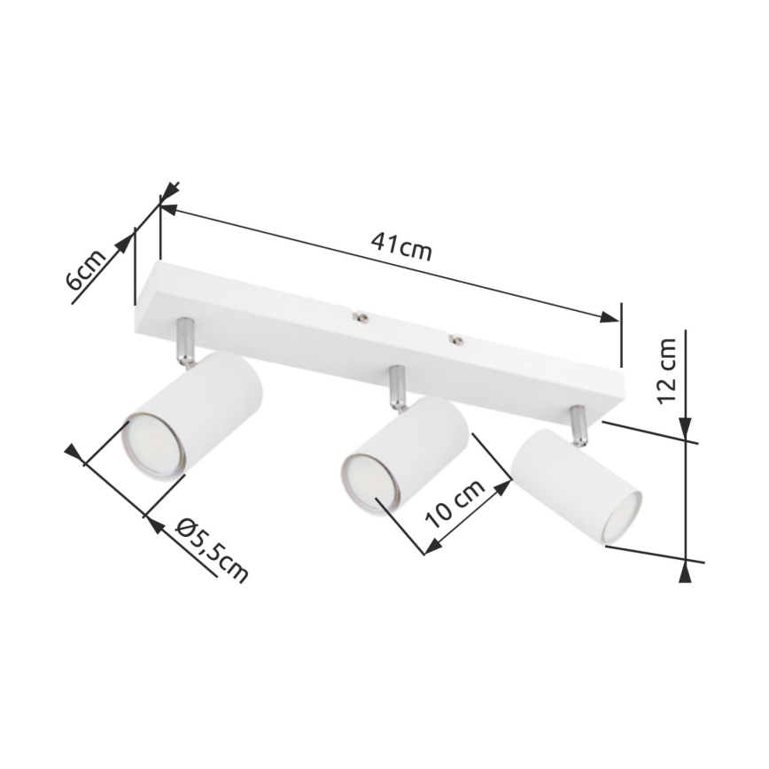 Globo - Spot  3xGU10/35W/230V wit